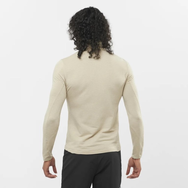 Cream Salomon Outline Half Zip Men's Sweatshirt | IE MN7520